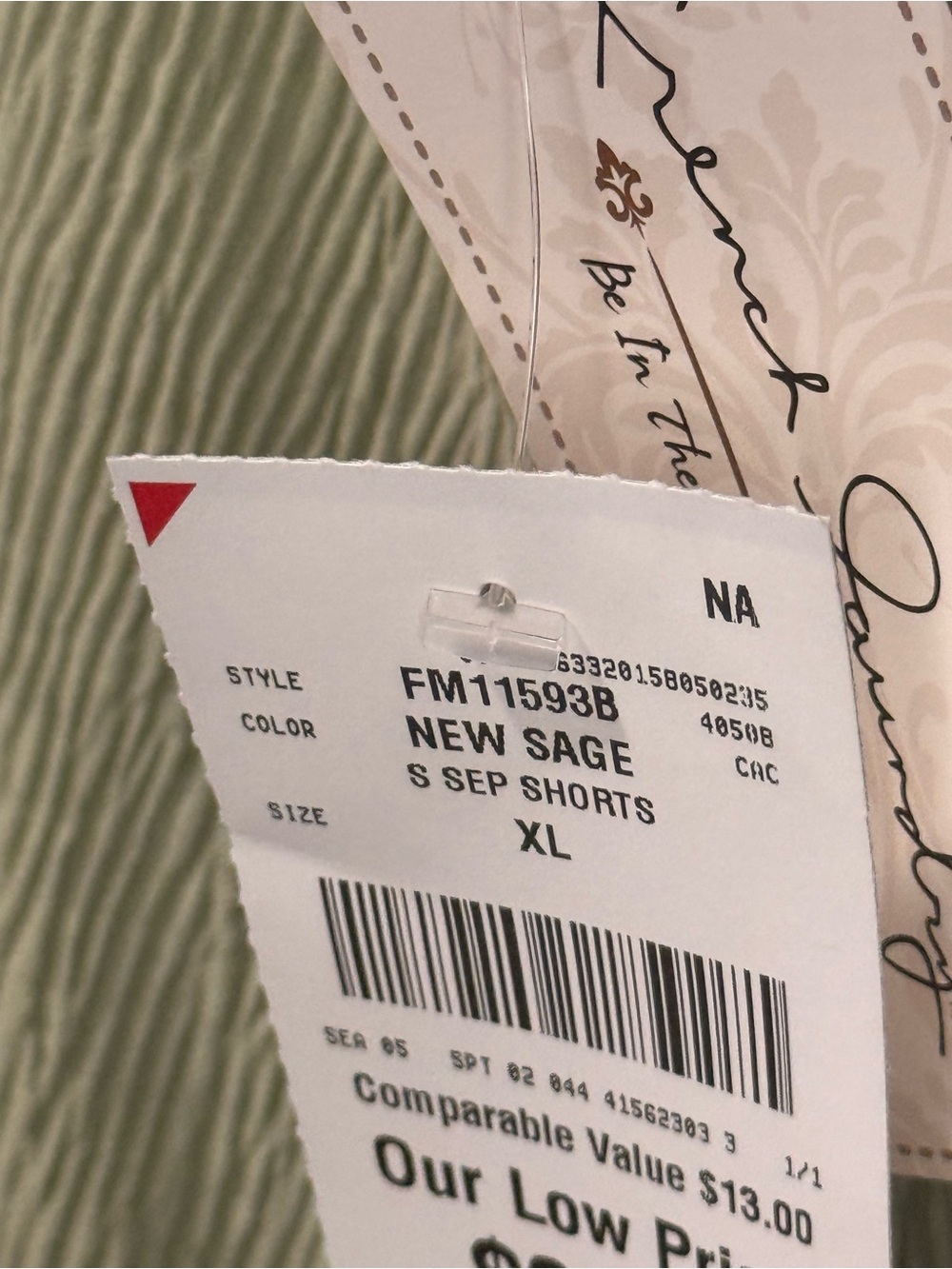 French Connection Sage Green Textured Pull-On Skort with Side Buttons - Picture 5 of 5